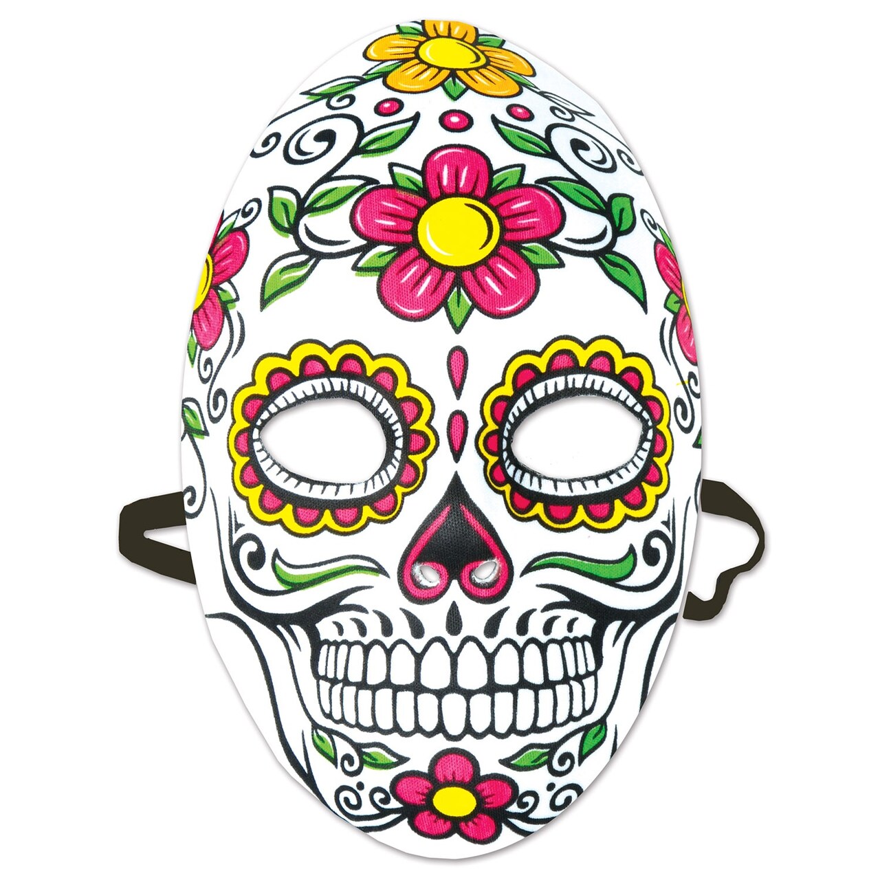 Party Central Sugar Skull Day of the Dead Masks - One Size - Pack of 12